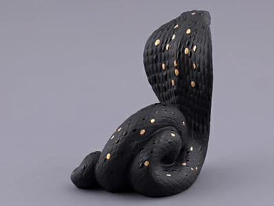 Скульптура форма Кобра, большой размер, в подарочной упаковке, рисунок Черное золото, арт. 81.32914.00.1