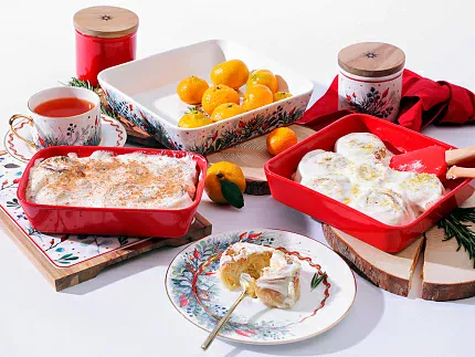 Набор для запекания с деревянной крышкой ( 2 предм.квадратные ) форма Стандартная рисунок Календа арт. 42.00043.00.1