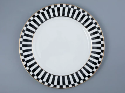 Тарелка плоская 270 мм форма Стандартная 2 рисунок Да и нет Черный арт. 80.45833.00.1, 