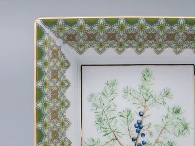 Подставка для мелочей в подарочной упаковке форма Квадратная рисунок Можжевельник ароматный, арт 81.33956.00.1