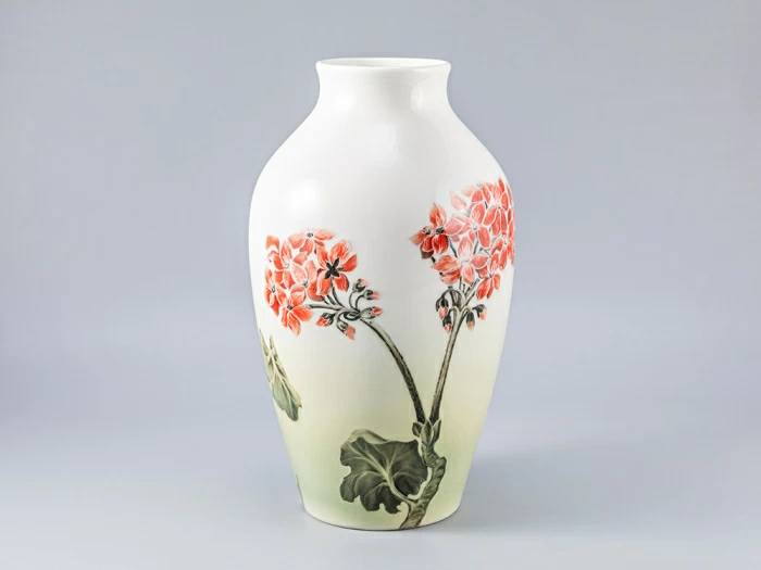 Ваза форма Ламповая рисунок Пеларгонии арт. 80.89228.00.1, 