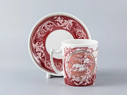 Подарочный набор (бокал/блюдце) форма Снежное утро рисунок Мужские истории. Рыцарь, арт. 81.28432.00.1, 