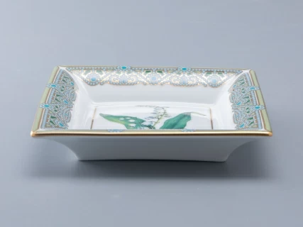 Подставка для мелочей в подарочной упаковке, форма Квадратная, рисунок Ландыш Майский, арт 81.34213.00.1, 