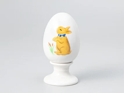 Яйцо пасхальное на подставке форма Нева рисунок Солнечный заинька, арт. 80.98855.00.1, 