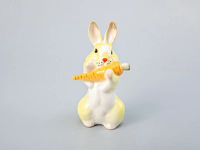 Скульптура форма Заяц с морковкой 2 рисунок Желтый арт. 82.97965.00.1