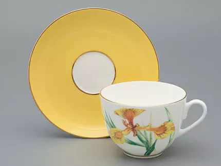 Чашка с блюдцем L’Art des Fleurs в подарочной упаковке, форма Весенняя 2, рисунок Лесной свет, арт 81.33401.00.1