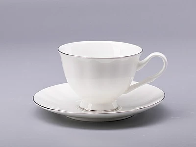 Чашка с блюдцем чайная форма Нега рисунок Платиновая лента арт. 81.31439.00.1