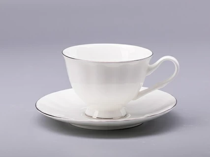 Чашка с блюдцем чайная форма Нега рисунок Платиновая лента арт. 81.31439.00.1, 