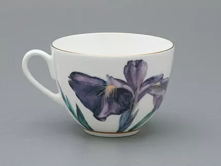 Чашка с блюдцем L’Art des Fleurs в подарочной упаковке, форма Весенняя 2, рисунок Аметистовое пламя, арт 81.33403.00.1