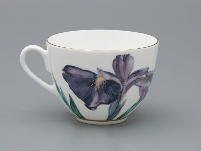 Чашка с блюдцем L’Art des Fleurs в подарочной упаковке, форма Весенняя 2, рисунок Аметистовое пламя, арт 81.33403.00.1,  Чашка с блюдцем L’Art des Fleurs в подарочной упаковке, форма Весенняя 2, рисунок Аметистовое пламя, арт 81.33403.00.1,