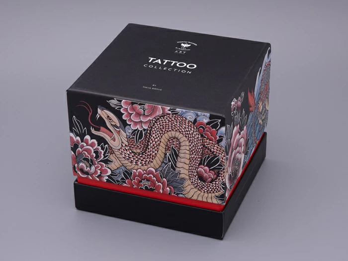 Бокал с блюдцем и крышкой в подарочной упаковке, форма top, рисунок TATTOO SERPENTA , арт. 81.32804.00.1, 