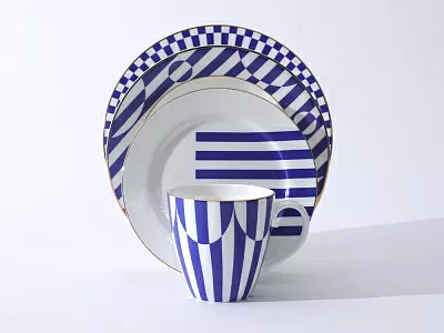 Бокал 470 мл форма Весна рисунок Да и нет Синий арт. 80.44736.00.1