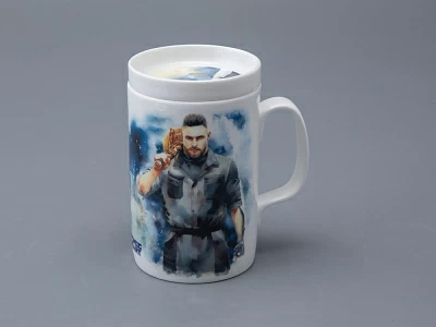 Бокал с блюдцем и крышкой 400мл в подарочной упаковке, форма Топ, рисунок Atomic Heart 1, арт 81.34448.00.1