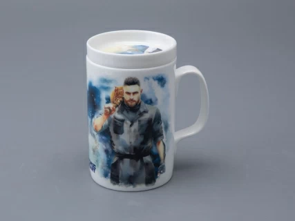 Бокал с блюдцем и крышкой 400мл в подарочной упаковке, форма Топ, рисунок Atomic Heart 1, арт 81.34448.00.1, 