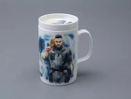 Бокал с блюдцем и крышкой 400мл в подарочной упаковке, форма Топ, рисунок Atomic Heart 1, арт 81.34448.00.1