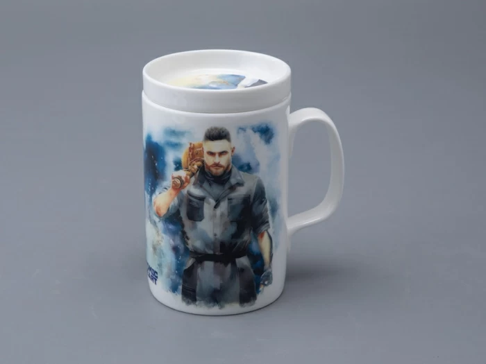 Бокал с блюдцем и крышкой 400мл в подарочной упаковке, форма Топ, рисунок Atomic Heart 1, арт 81.34448.00.1, 