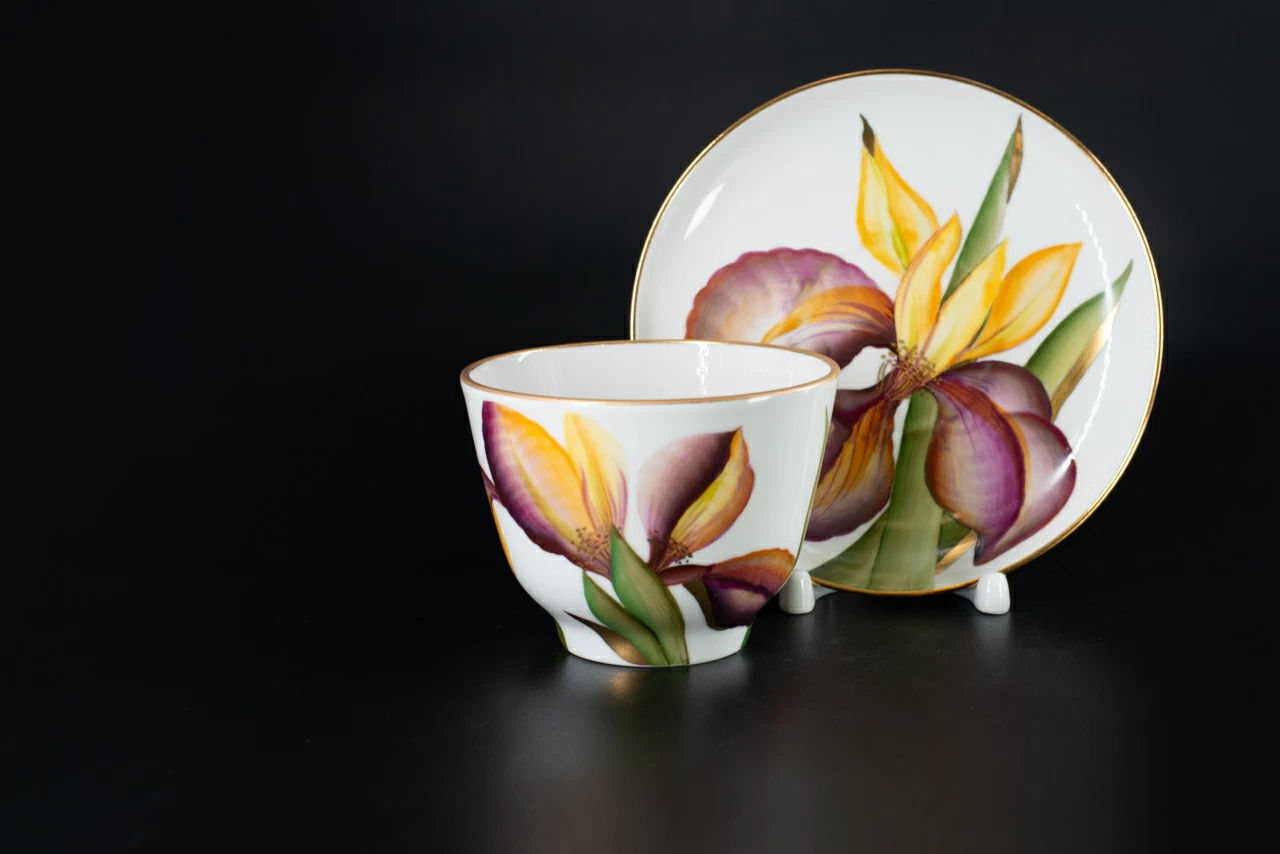 Чашка с блюдцем Вечер. Лето, на форме Подарочная, арт 41.00177.00.1, 