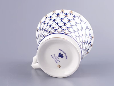 Чашка с блюдцем кофейная 145 мл форма Юлия рисунок Кобальтовая сетка арт. 81.20119.00.1