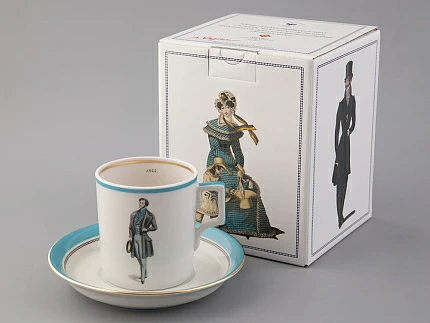 Подарочный набор чайный форма Гербовая рисунок Modes de Paris (голубой) арт. 81.25661.00.1