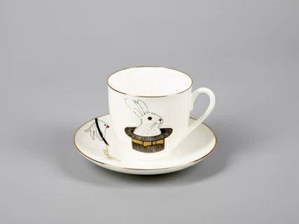 Чашка с блюдцем кофейная 180 мл форма Ландыш рисунок Фокус удача арт. 81.30679.00.1, 