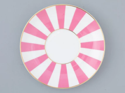 Чашка с блюдцем кофейная 180 мл.,  форма Ландыш 2,  рисунок Да и нет (светло-розовый с отводкой) арт. 81.23096.00.1, 