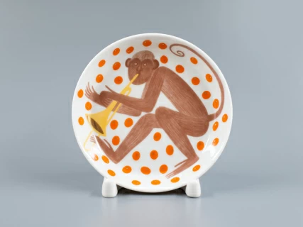 Декоративная тарелка 110 мм, форма Европейская, рисунок Трио. Труба, арт 80.84068.00.1, 