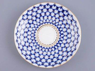 Бокал с блюдцем Ленинградский Кобальтовая сетка 360 мл арт. 81.13955.00.1