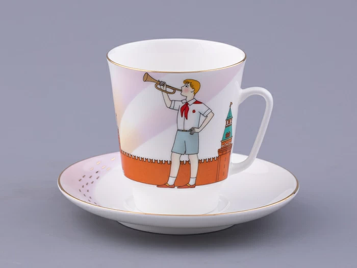 Чашка с блюдцем форма Майская рисунок Спасская башня, арт. 81.32626.00.1, 