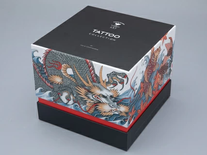 Бокал с крышкой и блюдцем в подарочной упаковке, форма top. рисунок TATTOO Dragon арт. 81.31627.00.1, 