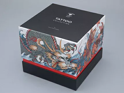 Бокал с крышкой и блюдцем в подарочной упаковке, форма top. рисунок TATTOO Dragon арт. 81.31627.00.1