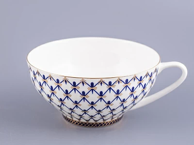 Чашка с блюдцем чайная 300 мл форма Купольная рисунок Кобальтовая сетка арт. 81.18456.00.1