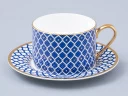 Чашка с блюдцем 250 мл форма Идиллия рисунок Индиго 2 арт. 81.31121.00.1, 