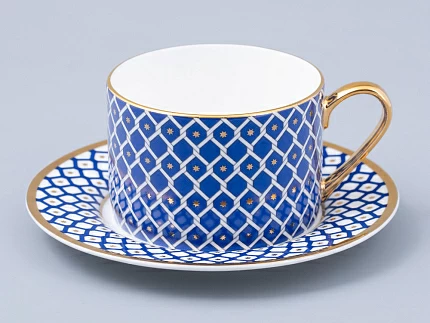 Чашка с блюдцем 250 мл форма Идиллия рисунок Индиго 2 арт. 81.31121.00.1 Чашка с блюдцем 250 мл форма Идиллия рисунок Индиго 2 арт. 81.31121.00.1