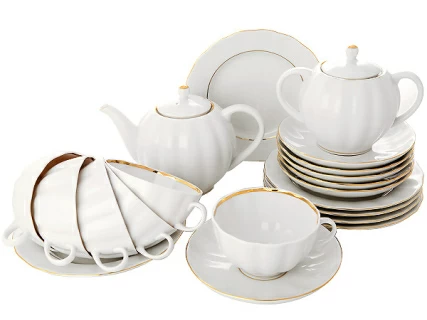 Сервиз чайный Тюльпан Белоснежка, 6 персон 20 предметов, арт. 81.14790.06.1, 