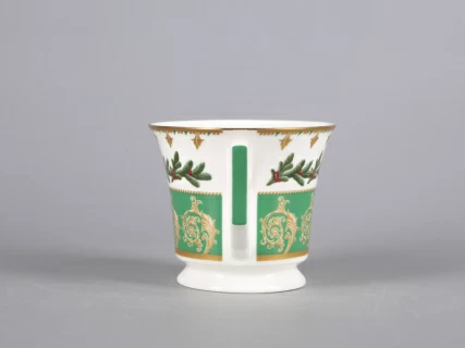 Чашка с блюдцем чайная 210 мл форма Юлия рисунок Еловые веточки арт. 81.30700.00.1, 