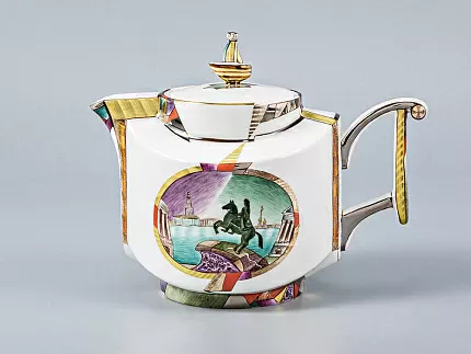 Сервиз чайный форма Ковчег рисунок Ладонь Невы, 4 персоны 12 предметов, арт. 81.15852.00.1