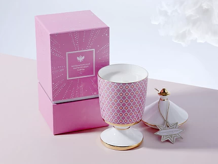 Подарочный набор Свеча ароматическая Идиллия Астра 2 аромат Ванильное небо, арт 81.33303.00.1