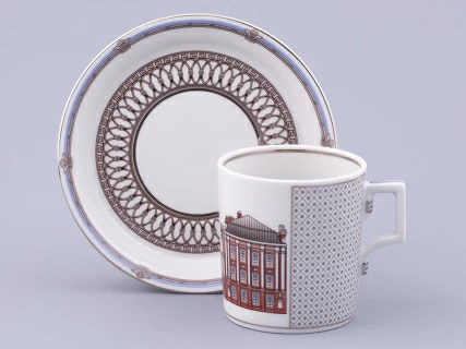 Сервиз чайный на 6 персон 21 предмет, форма Гербовая, рисунок Серебряный город, арт. 81.32583.00.1,  Сервиз чайный на 6 персон 21 предмет, форма Гербовая, рисунок Серебряный город, арт. 81.32583.00.1,