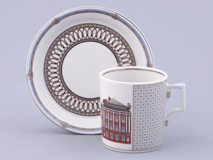 Сервиз чайный на 6 персон 21 предмет, форма Гербовая, рисунок Серебряный город, арт. 81.32583.00.1,  Сервиз чайный на 6 персон 21 предмет, форма Гербовая, рисунок Серебряный город, арт. 81.32583.00.1,