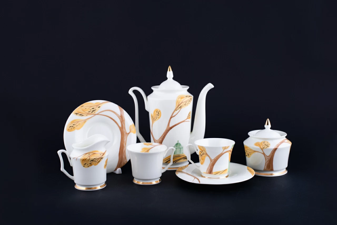 Сервиз кофейный Воспоминание о Петродворце на форме Юлия, арт 61.20969.00.1,  Сервиз кофейный Воспоминание о Петродворце на форме Юлия, арт 61.20969.00.1,