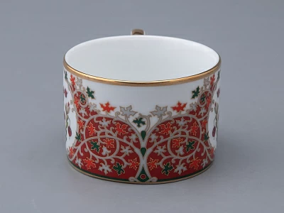 Чашка с блюдцем 250 мл в подарочной упаковке форма Соло рисунок Клюква заповедная, арт. 81.34280.00.1