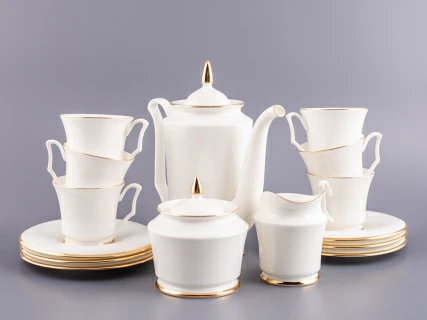 Сервиз кофейный форма Юлия рисунок Золотая лента, 6 персон 15 предметов, арт. 81.17852.00.1, 