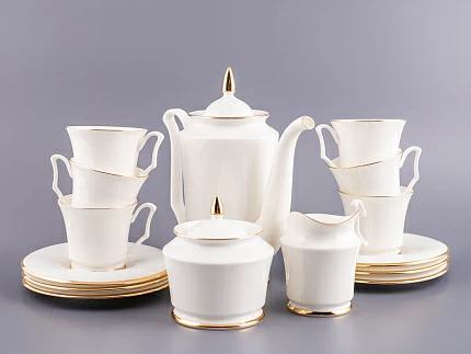 Сервиз кофейный форма Юлия рисунок Золотая лента, 6 персон 15 предметов, арт. 81.17852.00.1