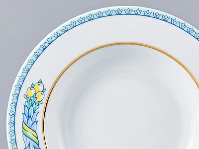 Тарелка форма Европейская 225 мм рисунок Высоцкая. Azzurro, арт. 80.37140.00.1