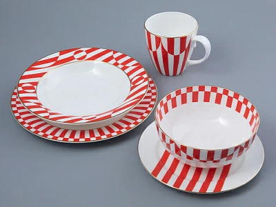 Тарелка плоская 200 мм Стандартная-2 рисунок Да и нет Красный арт. 80.44739.00.1