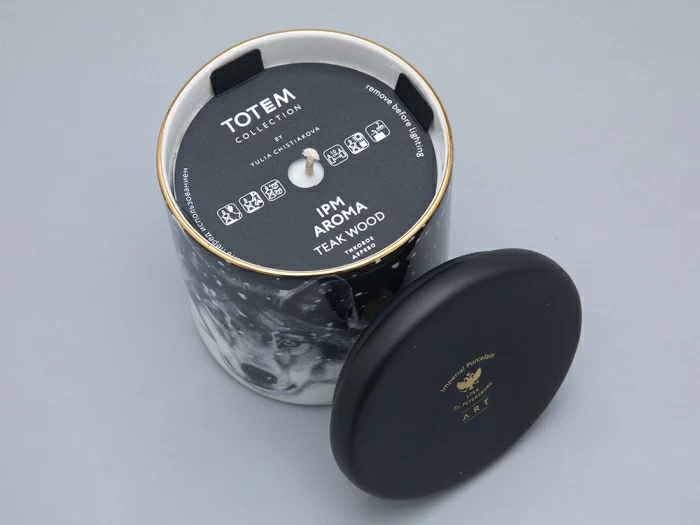 Свеча ароматическая в подарочной упаковке, рисунок Тотем. Волк аромат Тиковое дерево арт. 81.31596.00.1, 