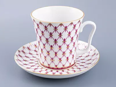 Бокал с блюдцем форма Ленинградский рисунок Сетка-Блюз 2 арт. 81.24769.00.1