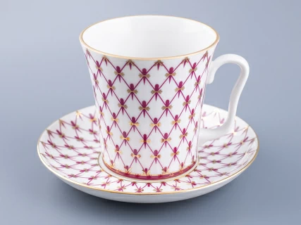 Бокал с блюдцем форма Ленинградский рисунок Сетка-Блюз 2 арт. 81.24769.00.1, 