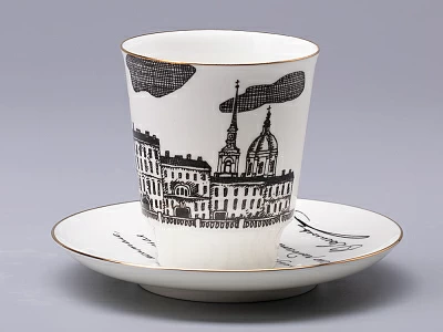 Чашка с блюдцем 165 мл форма Майская рисунок Русские писатели Достоевский, арт. 81.31158.00.1 Чашка с блюдцем 165 мл форма Майская рисунок Русские писатели Достоевский, арт. 81.31158.00.1