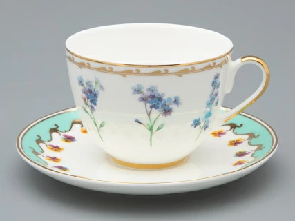 Чашка с блюдцем чайная форма Весенняя 2 рисунок Улыбка флоры 3, арт. 81.34137.00.1, 